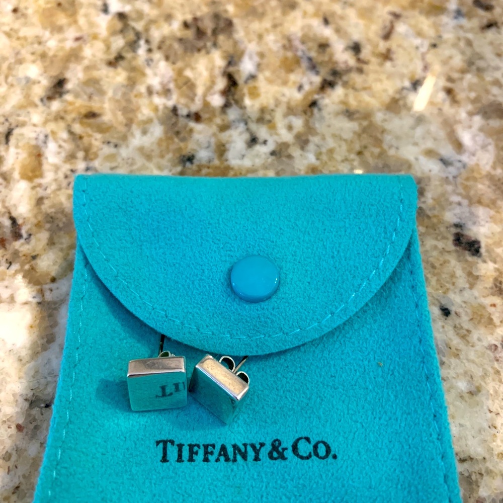 RARE Tiffany Sterling Sliver Square Earrings